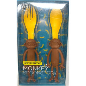 Daydreamer Monkey Spoon and Fork BPA Free Eating Utensils